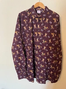 North Pole Trading Co Shirt Men's 2XLT Button Up Long Sleeve Brew Dolph AOP Big - Picture 1 of 16