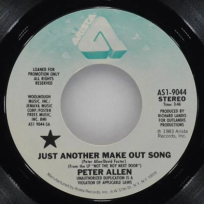 PETER ALLEN Just Another Make Out Song ARISTA AS1-9044 EX 45 7" 1983 Disco - Image 1 of 4