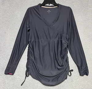 Athleta Gray Wickit Wader Swim Coverup Dress Tunic Long Sleeve Womens Large - Picture 1 of 6