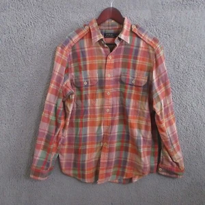 Polo Ralph Lauren Hemd Herren Large orange Madras kariert Tartan Schulterriemen L/S - Bild 1 von 10