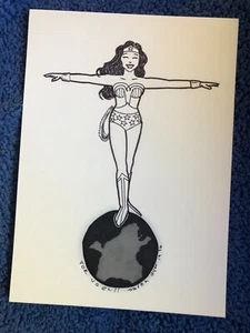 DC Comics WONDER WOMAN dibujo de Sarah Dyer - 1996 arte! - Imagen 1 de 1