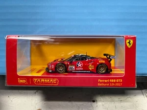 1/64 TARMAC WORKS IXO FERRARI #88A CALTEX MOMO 488 GT3 BATHURST 12HR 2017 RED - Picture 1 of 2