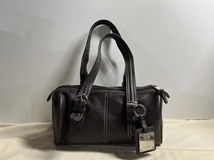 New Tignanello Brown Leather Purse Handbag Small Zipped Closure - Picture 1 of 13