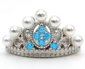 Tiara 1CT Aquamarine & Pearl 925 Solid Sterling Silver Ring Jewelry Sz 8 IB1-5 - Picture 1 of 3