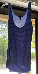 Ladies L Cable & Gauge Tank Layered Periwinkle Blue Viscose *SALE* - Picture 1 of 3