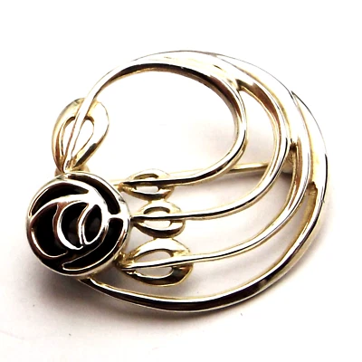 BROOCH  by Kit Heath  sterling silver round shape Rennie Mackintosh style design - Image 1 of 4