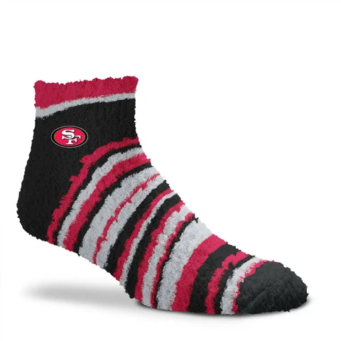 NEW San Francisco 49ers Muchas Rayas Soft Fuzzy Sleep Socks One Size Fits Most Cover