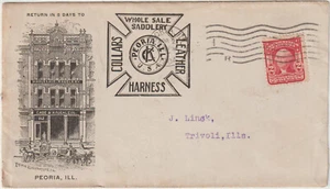 1904 Peoria ILL Illust Advt Estuche Kroenlein Collares Arnés Sillín (h330) - Imagen 1 de 2