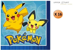 Pokemon Lunch Napkins 16 Pack Paper Party Supplies FAST SHIPPING - Picture 1 of 1