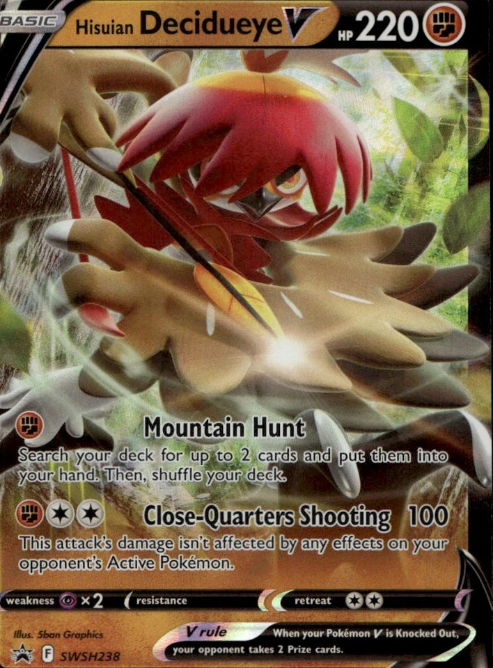 Hisuian Decidueye V Promo SWSH: Sword & Shield Promo Cards SWSH238 NM - Image 1 of 2
