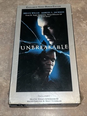 Unbreakable VHS Video Bonus Edition Bruce Willis Samuel L Jackson **TESTED** - Image 1 of 4