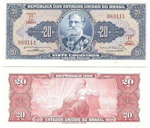 Brazil - 20 Cruzeiros 1961 - 1963 aUNC / UNC P. 168b Lemberg-Zp - Picture 1 of 1
