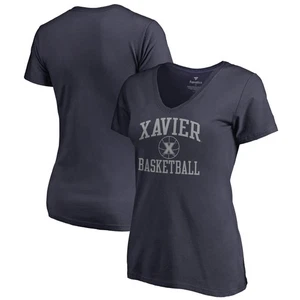 Camiseta para mujer azul marino Xavier Musketeers In Bounds cuello en V - Imagen 1 de 3