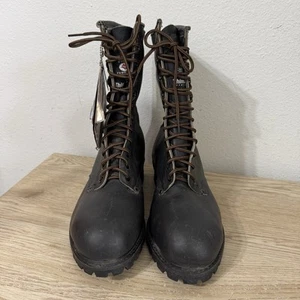 NEW Carolina SubZero Black Leather Logger Boots Mens Size 11E Safety Toe Vintage - Picture 1 of 16