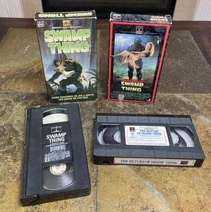 Swamp Thing 1981 Wes Craven & The Return of Swamp Thing 1989 VHS Lot - Foto 1 di 8