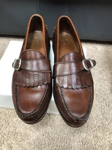 Allen Edmonds Waterbury Loafers Brown Leather Monk Strap Buckle Size 11 1/2 B - Picture 1 of 14