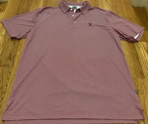 Loch Loyd Checkered Polo Men's Golf Shirt Size Large Red White Tech T Athletic - Picture 1 of 10