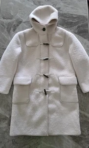 M&S Textured Hooded Duffle Coat ~ Borj Fleece Lined ~ Size 10 - Picture 1 of 10