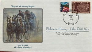 Mort Kunstler Guerra Civil Historia Filatélica Sitio de Vicksburg Comienza Miss. - Imagen 1 de 2