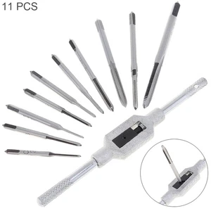 Set rubinetto filettato metrico HSS 11 pezzi macchina vite rubinetto trapano chiave rubinetto M1-M3,5 - Foto 1 di 10