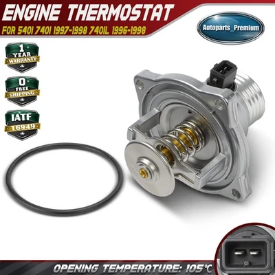 Engine Coolant Thermostat Housing Assy for BMW 540i 740i 1997 1998 740iL 105℃ - Image 1 of 4