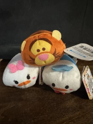 Lot Of 3 Disney “Tsum Tsum” Plush Minis Donald & Daisy Duck & Tigger Too - Image 1 of 4