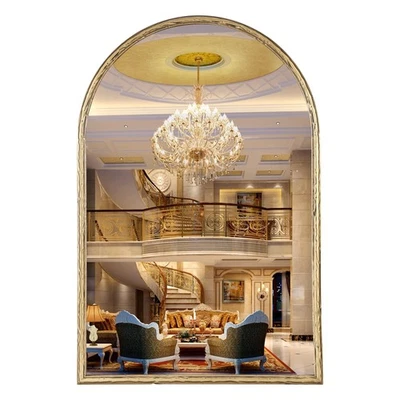 Espejo de baño arqueado - 24"x36" antiguo color dorado vintage acento con marco de metal... Foto 1 de 4