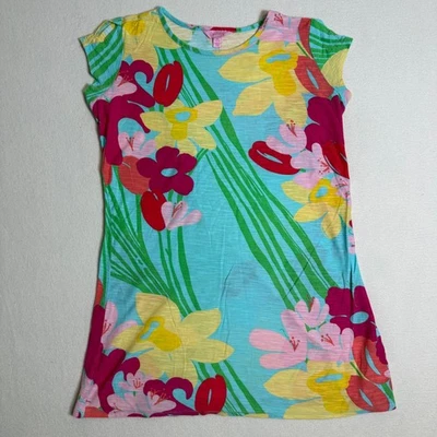 Lilly Pulitzer Girls Floral Print Dress Colorful Cotton Casual Girls XL (12-14) - Image 1 of 4