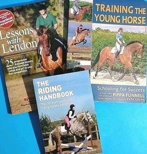 Horse Riding Lot 3 Books The Riding Handbook - Training - Lessons With Lendon - Imagen 1 de 24