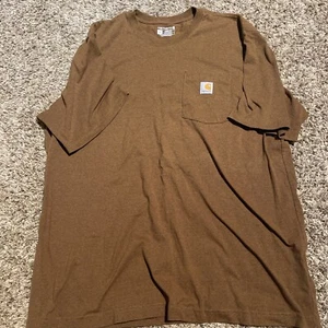 Carhartt Herren T-Shirt Loose Fit Kurzarm Tasche Medium Braun XL - Bild 1 von 4