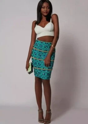 Falda lápiz Virgos Lounge lentejuelas con cuentas Reino Unido 6 8 14 Foto 1 de 4