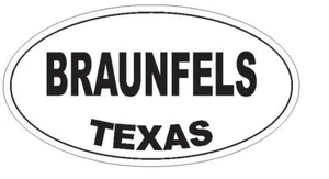 Braunfels Texas Oval Bumper Sticker or Helmet Sticker D3717 Euro Oval - Picture 1 of 1