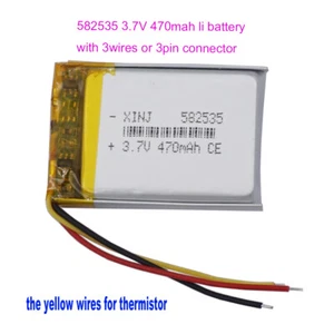 3,7V 470mAh Li Akku 582535 NTC 3-Drähte Thermistor JST 3Pin Stecker Stecker Stecker - Bild 1 von 11