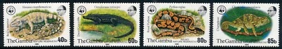 The Gambia, Reptiles set MNH, Scott # 432 - 435 - Image 1 of 3