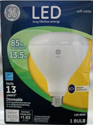 GE 13-Watt LED Soft White Dimmable BR40 Indoor Floodlight 1070 Lumens - Image 1 of 4