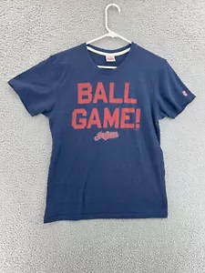 Camiseta HOMENAJE VINTAGE Hombre Mediana ¡JUEGO DE PELOTA! Estampado INDIOS puntada única EE. UU. - Imagen 1 de 17