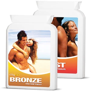 MyTan Bronze & MyTan Boost Ultimate Pack Sunless Tanning Pills and Boost Tablets - Zdjęcie 1 z 9