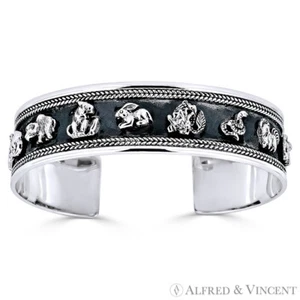 Brazalete de plata esterlina 0,925 animal del zodiaco chino - Imagen 1 de 1