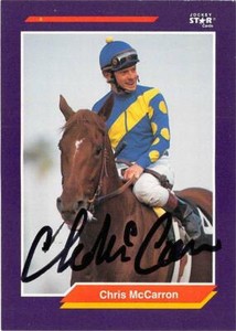 Chris McCarron signed trading card (Jockey Horse Racing) 1992 Star #163