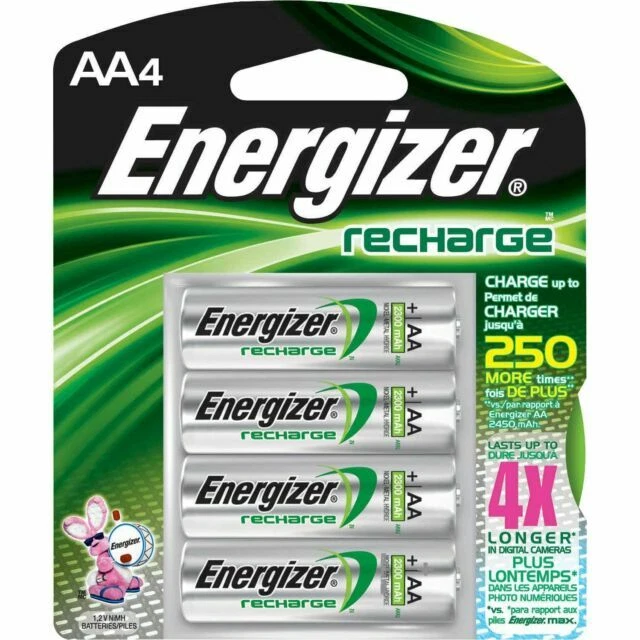 Energizer NH15BP4 AA 2300 mAh NiMH Rechargeable Batteries