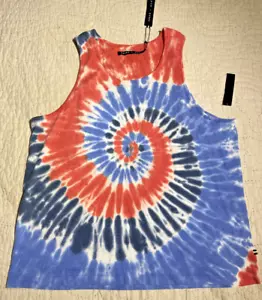 Edgar + Ash Men's Swirl Tie-Dye Tank Top Patriotic 4th Of July - Size XL - Picture 1 of 8