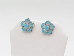 Zuni Handmade Sterling Silver and Multi-Stone Stud Earrings - Picture 1 of 8