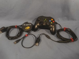 XBOX S-Type Controller Original Microsoft Wired & Mad Catz RF Adapter 