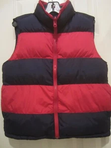 Lands' End Kinder gefütterte Weste Gänsedaunen Federn Nylon rot blau wendbar 10-12 M - Bild 1 von 4