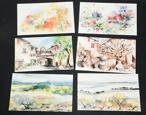 Menge 6 Lieselotte Vogel-Steinbach Aquarell Postkarten - Provence, Tourtourtour FR - Bild 1 von 8