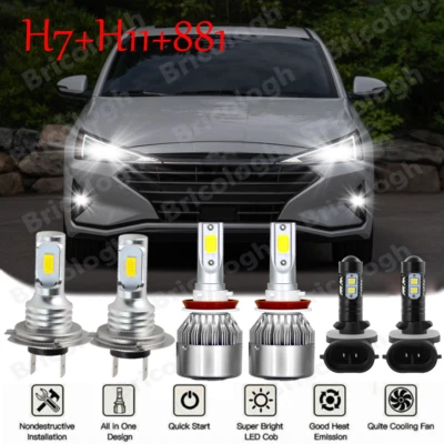Para Hyundai Elantra GT 2013-2017 - Bombillas LED haz alto + faro antiniebla Foto 1 de 4
