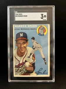 1954 Topps Baseball #20 Warren Spahn SGC 3 - Picture 1 of 1