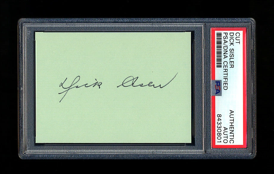 DICK SISLER SIGNED MINT CUT PSA/DNA AUTO 1950 PHILADELPHIA PHILLIES WHIZ KIDS - Image 1 of 1