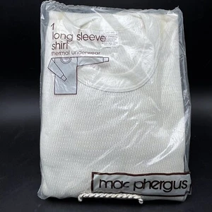 Vtg 70s MAC PHERGUS Thermal Underwear Long Sleeve Shirt Long John L Cotton/Poly - Picture 1 of 7