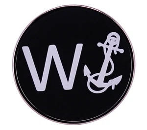 W Anchor Wanker British English UK Slang Funny Joke Saying 1.1" Enamel Pin Badge - Picture 1 of 6